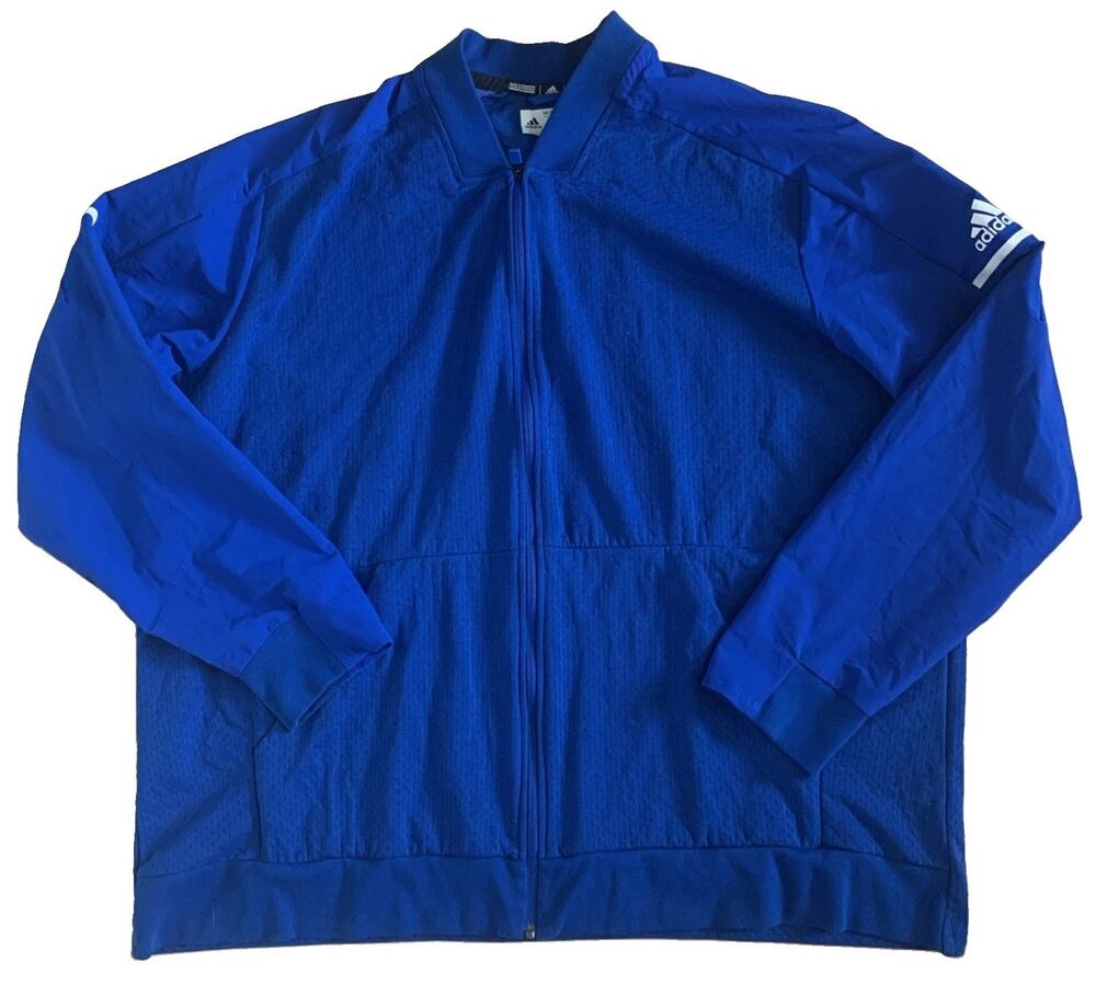 Adidas Men's Size 3XL Collegiate Royal Blue Full Zip Squad Bomber Jacket